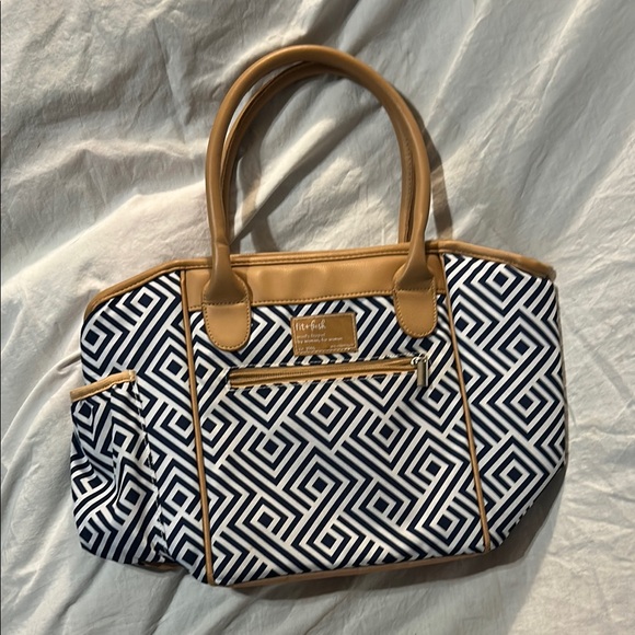 Fit& Fresh Handbags - Navy & white patterned Fit&Fresh insulated lunch tote